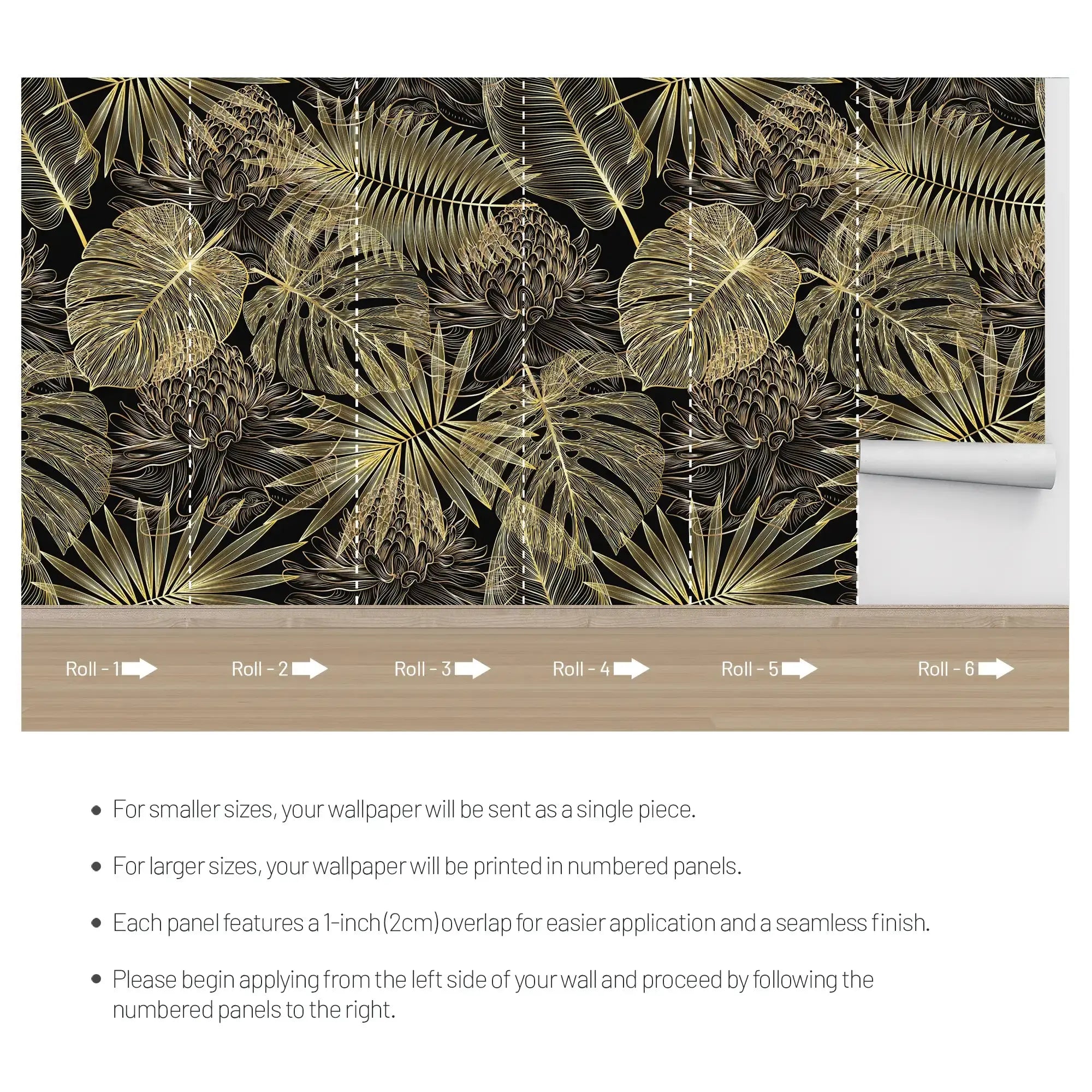 3122-A / Tropical Leaf Pattern Peel and Stick Wallpaper - Modern Plant Design for Home Decor - Perfect for Bedroom, Kitchen, and Bathroom Walls - Artevella