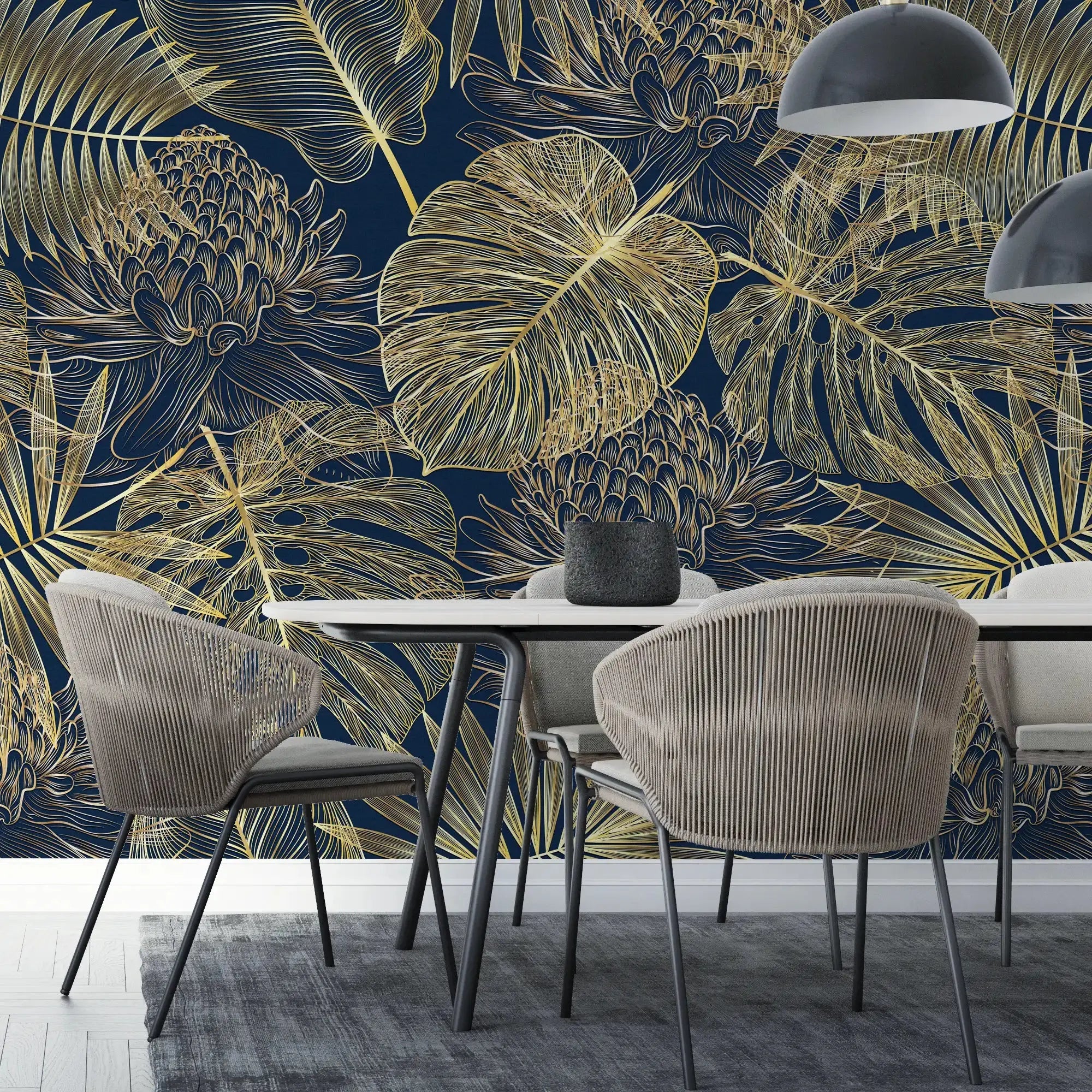 3122-B / Tropical Leaf Pattern Peel and Stick Wallpaper - Modern Plant Design for Home Decor - Perfect for Bedroom, Kitchen, and Bathroom Walls - Artevella