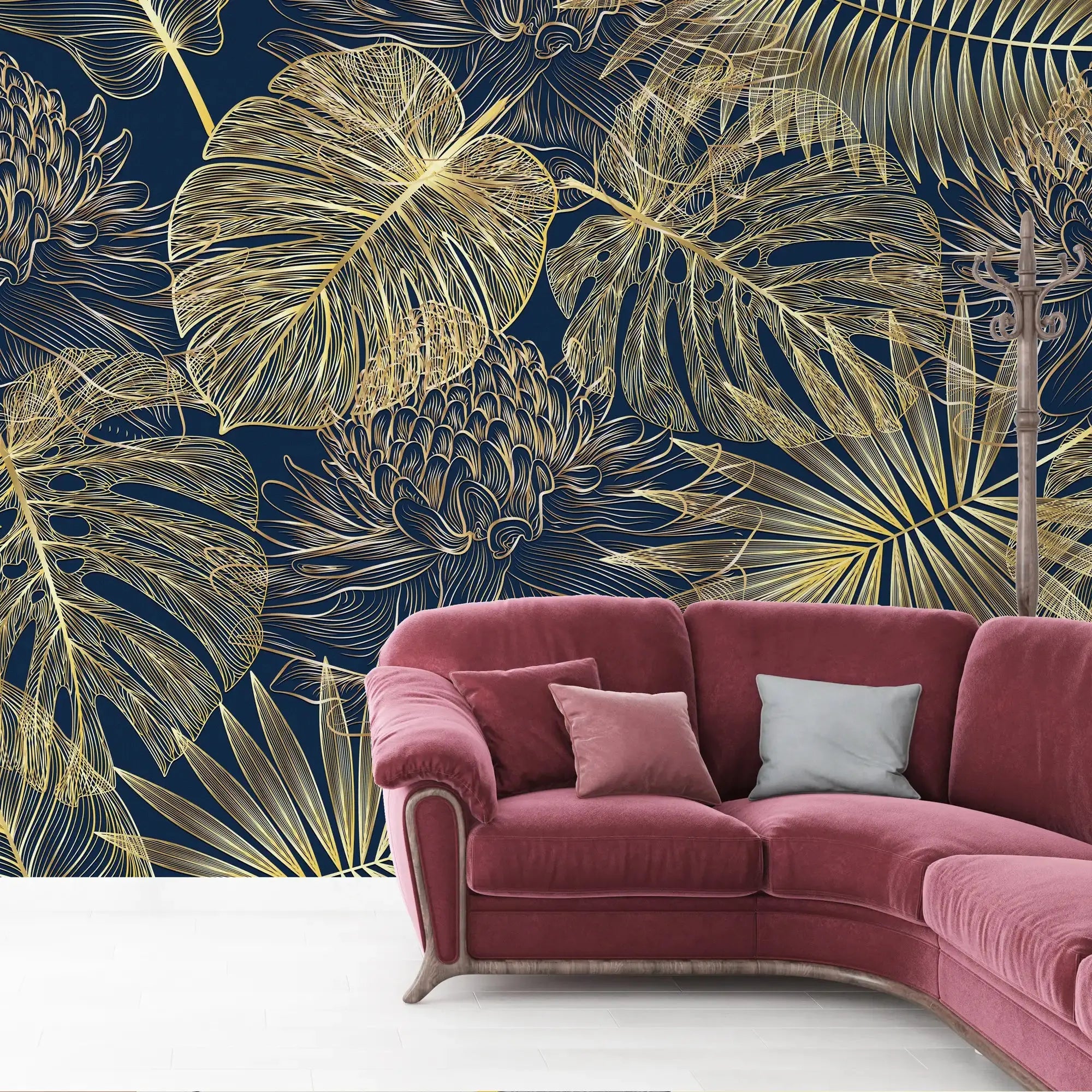 3122-B / Tropical Leaf Pattern Peel and Stick Wallpaper - Modern Plant Design for Home Decor - Perfect for Bedroom, Kitchen, and Bathroom Walls - Artevella