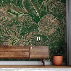 3122-D / Tropical Leaf Pattern Peel and Stick Wallpaper - Modern Plant Design for Home Decor - Perfect for Bedroom, Kitchen, and Bathroom Walls - Artevella