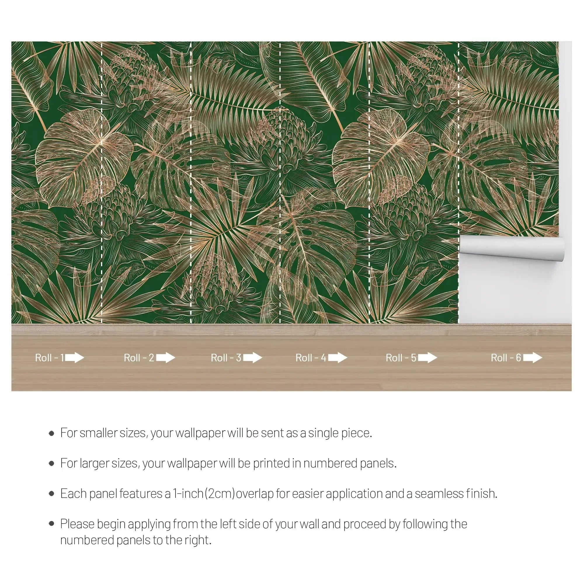 3122-D / Tropical Leaf Pattern Peel and Stick Wallpaper - Modern Plant Design for Home Decor - Perfect for Bedroom, Kitchen, and Bathroom Walls - Artevella