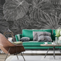 3122-F / Tropical Leaf Pattern Peel and Stick Wallpaper - Modern Plant Design for Home Decor - Perfect for Bedroom, Kitchen, and Bathroom Walls - Artevella