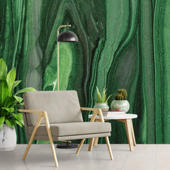 3123-B / Modern Green Striped Self-Adhesive Wallpaper, Trendy Peel and Stick Wallpaper, Natural Green Tree Bark Pattern Wall Mural - Artevella