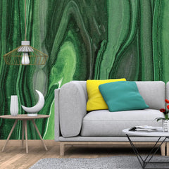 3123-B / Modern Green Striped Self-Adhesive Wallpaper, Trendy Peel and Stick Wallpaper, Natural Green Tree Bark Pattern Wall Mural - Artevella