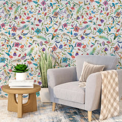 3124-A / Modern Peel and Stick Wallpaper: Vibrant Floral & Paisley, Self-Adhesive Wall Decor for Kitchen, Bathroom, Living Room - Artevella