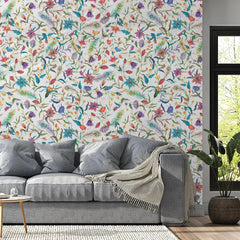 3124-A / Modern Peel and Stick Wallpaper: Vibrant Floral & Paisley, Self-Adhesive Wall Decor for Kitchen, Bathroom, Living Room - Artevella