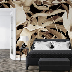 3125-A / Mysterious Jungle Abstract Floral Peel and Stick Wallpaper – Boho Chic Self Adhesive Wall Mural for Easy Install - Artevella