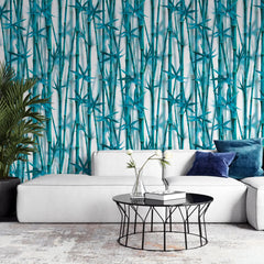 3127-B / Boho Bamboo Forest Wallpaper: Peel and Stick, Temporary Wall Murals for Nature Lovers - Artevella