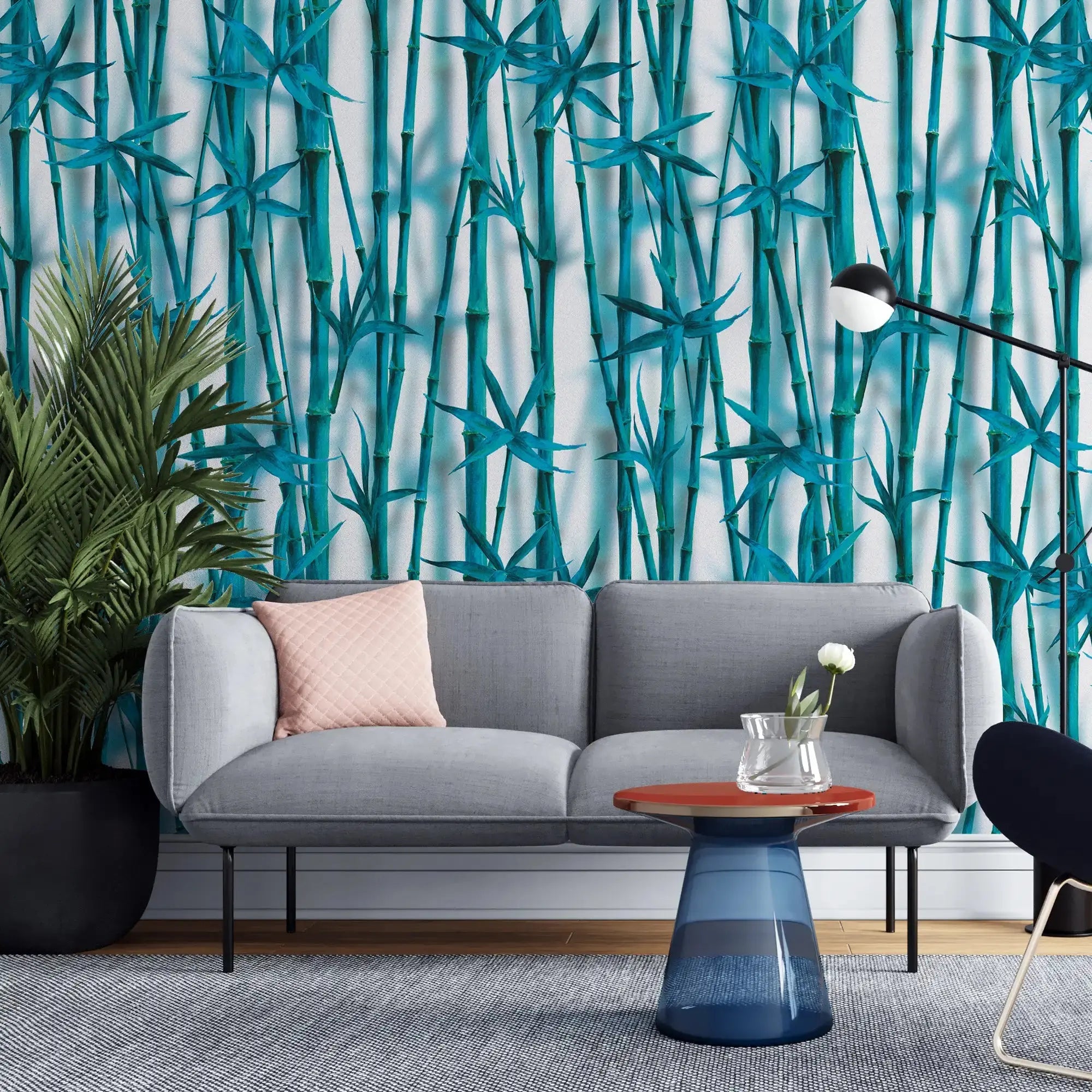 3127-B / Boho Bamboo Forest Wallpaper: Peel and Stick, Temporary Wall Murals for Nature Lovers - Artevella