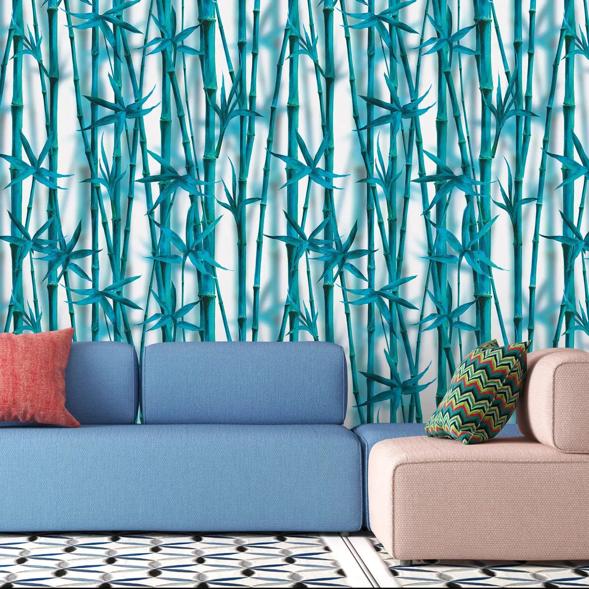 3127-B / Boho Bamboo Forest Wallpaper: Peel and Stick, Temporary Wall Murals for Nature Lovers - Artevella