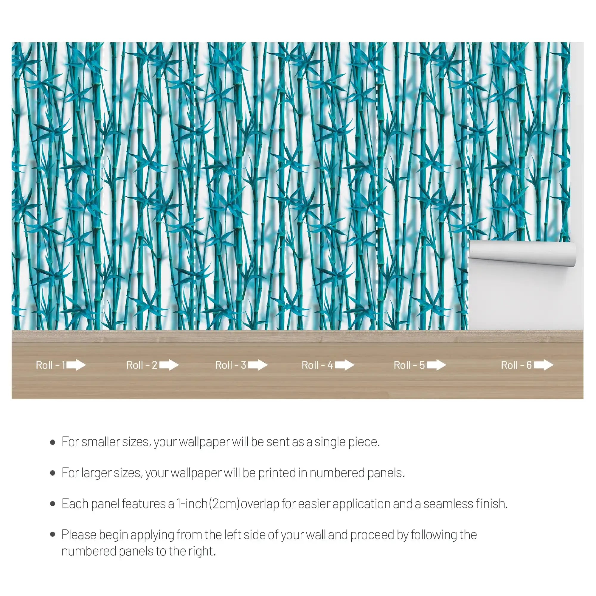 3127-B / Boho Bamboo Forest Wallpaper: Peel and Stick, Temporary Wall Murals for Nature Lovers - Artevella