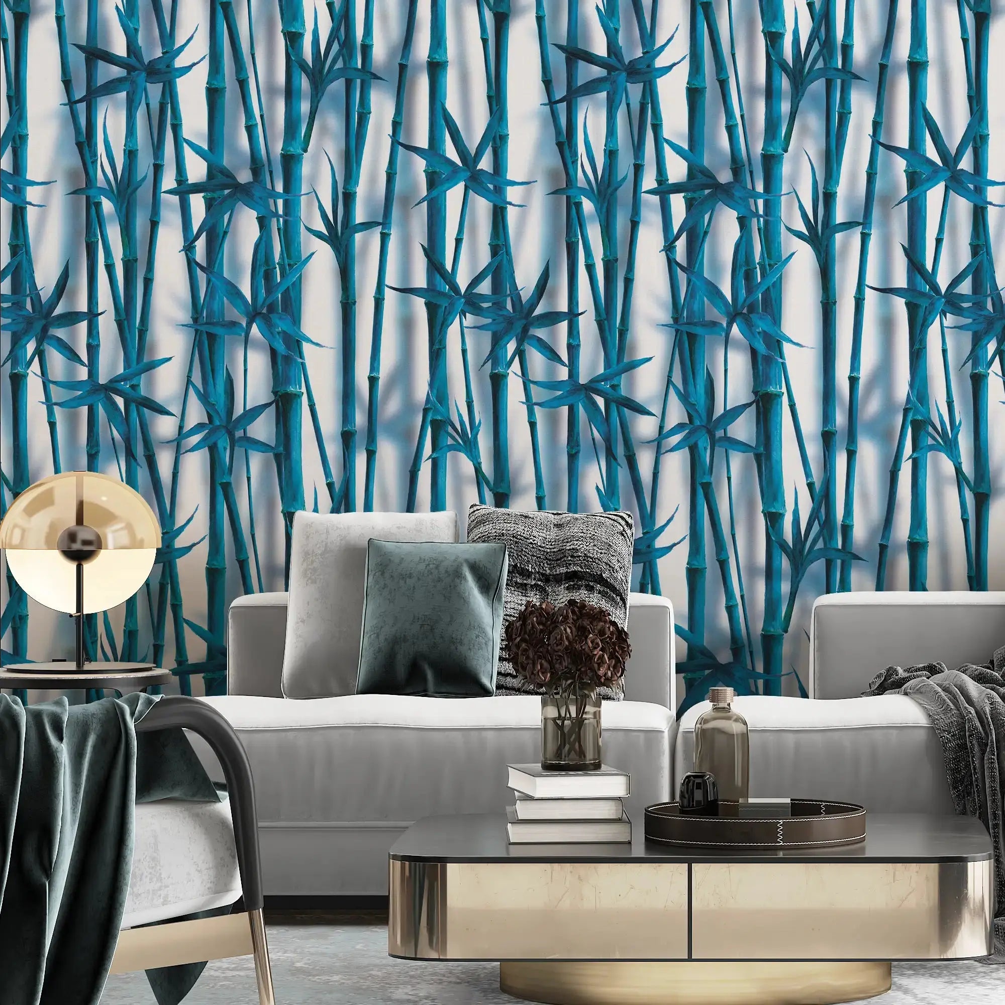 3127-C / Boho Bamboo Forest Wallpaper: Peel and Stick, Temporary Wall Murals for Nature Lovers - Artevella