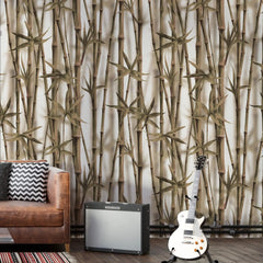 3127-E / Boho Bamboo Forest Wallpaper: Peel and Stick, Temporary Wall Murals for Nature Lovers - Artevella