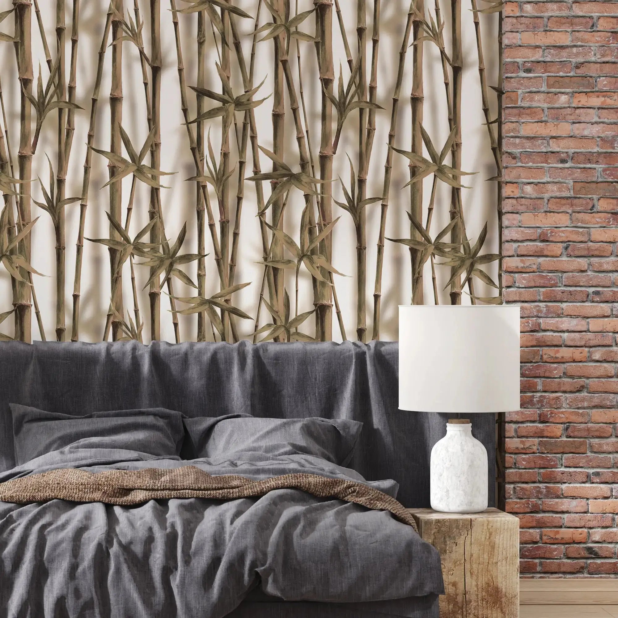 3127-E / Boho Bamboo Forest Wallpaper: Peel and Stick, Temporary Wall Murals for Nature Lovers - Artevella