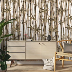 3127-E / Boho Bamboo Forest Wallpaper: Peel and Stick, Temporary Wall Murals for Nature Lovers - Artevella