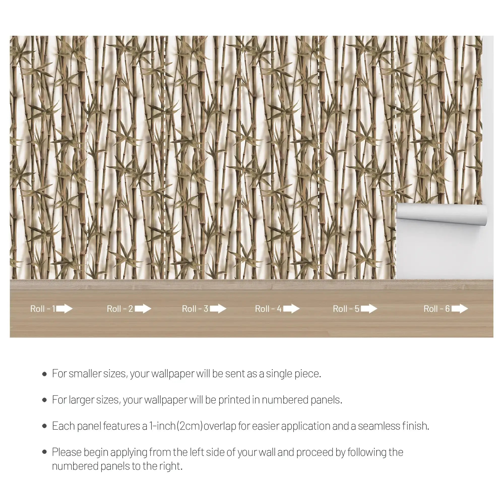 3127-E / Boho Bamboo Forest Wallpaper: Peel and Stick, Temporary Wall Murals for Nature Lovers - Artevella