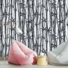 3127-F / Boho Bamboo Forest Wallpaper: Peel and Stick, Temporary Wall Murals for Nature Lovers - Artevella