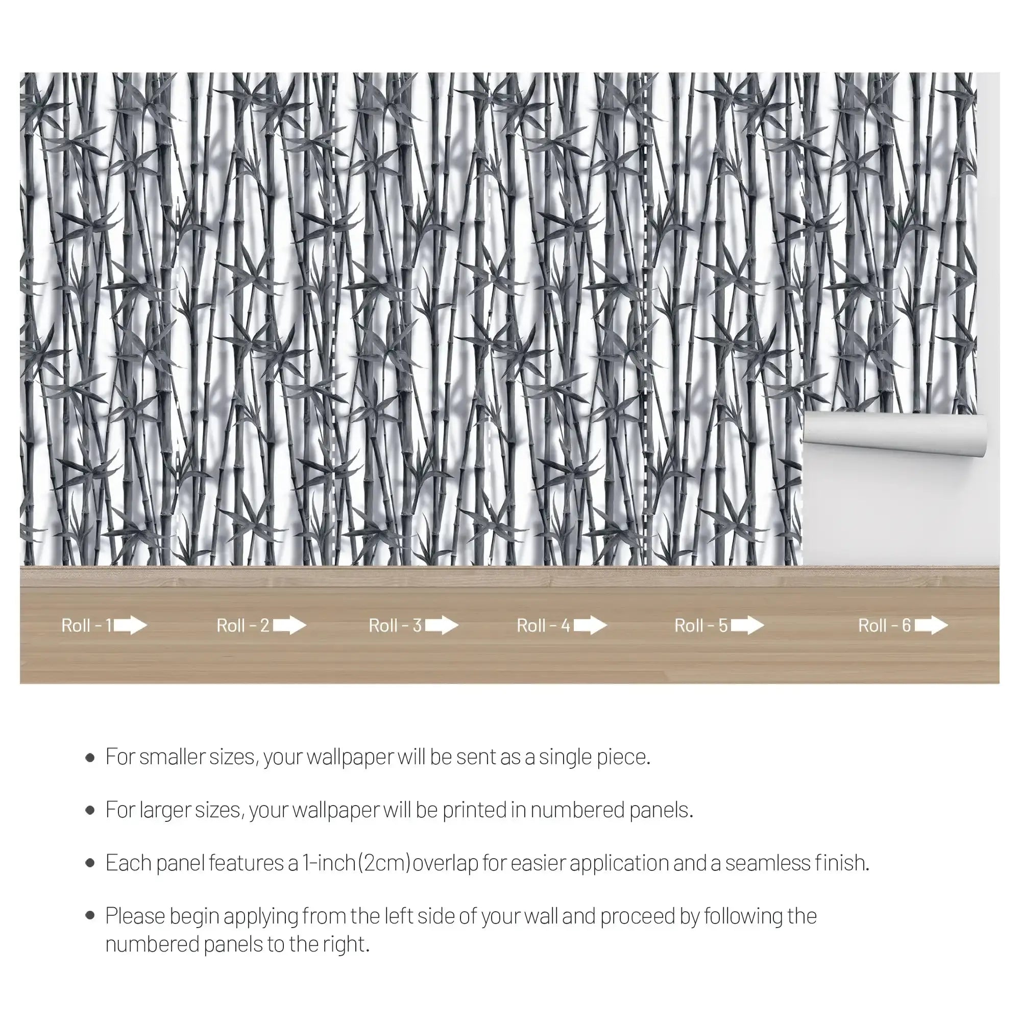 3127-F / Boho Bamboo Forest Wallpaper: Peel and Stick, Temporary Wall Murals for Nature Lovers - Artevella