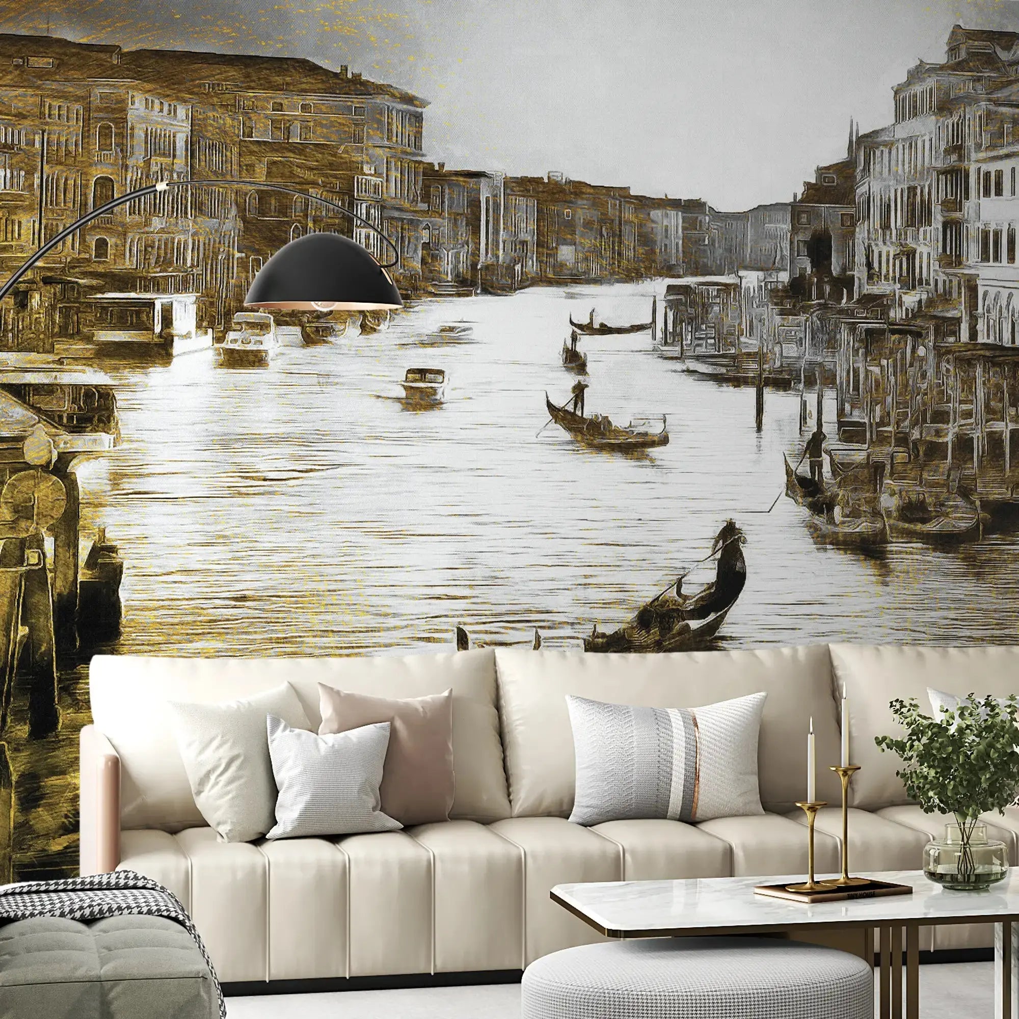 3128-B / Captivating Venice Scene Wallpaper: Peel & Stick Design for a Sophisticated Accent Wall" - Artevella