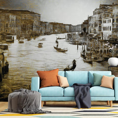 3128-B / Captivating Venice Scene Wallpaper: Peel & Stick Design for a Sophisticated Accent Wall" - Artevella