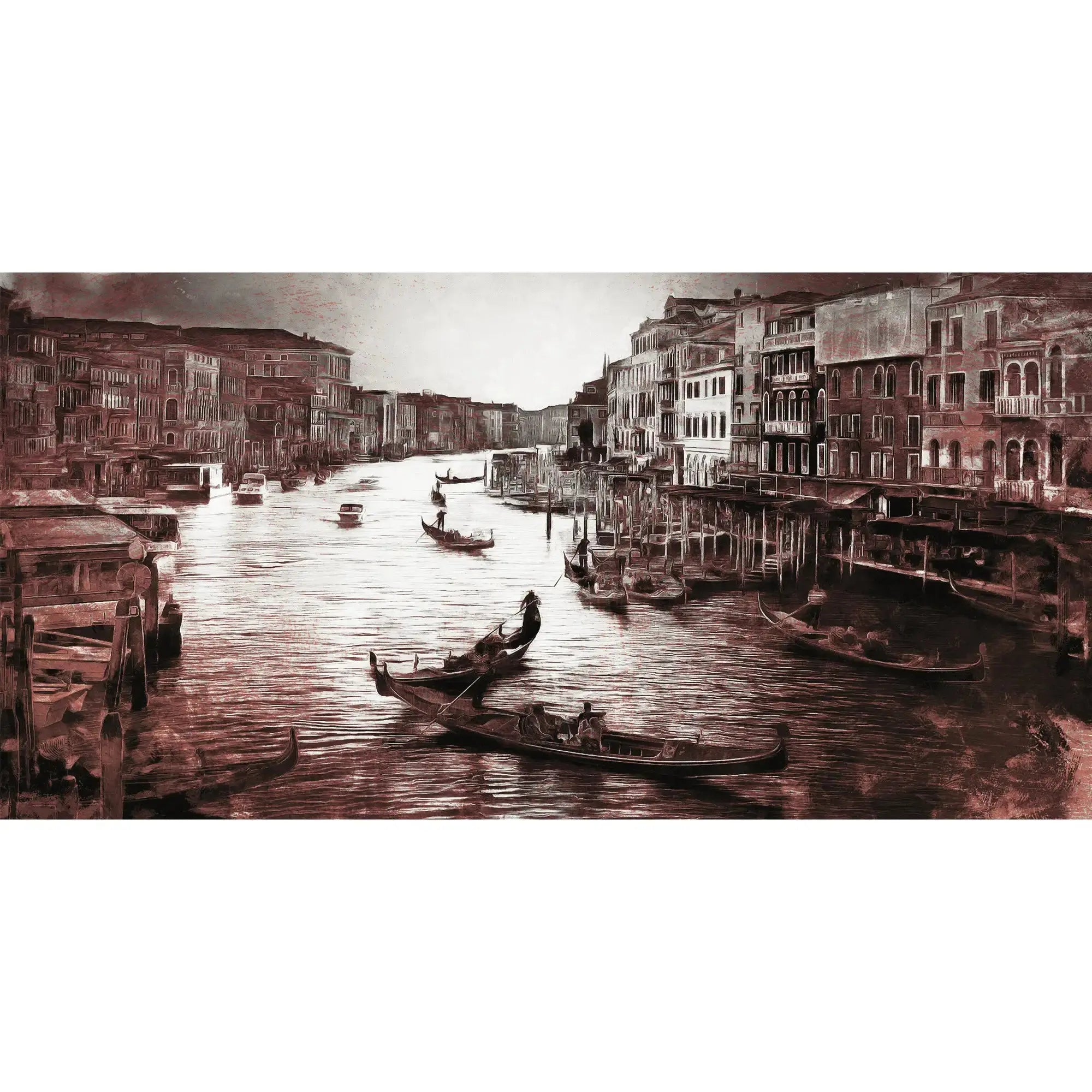 3128-E / Captivating Venice Scene Wallpaper: Peel & Stick Design for a Sophisticated Accent Wall" - Artevella