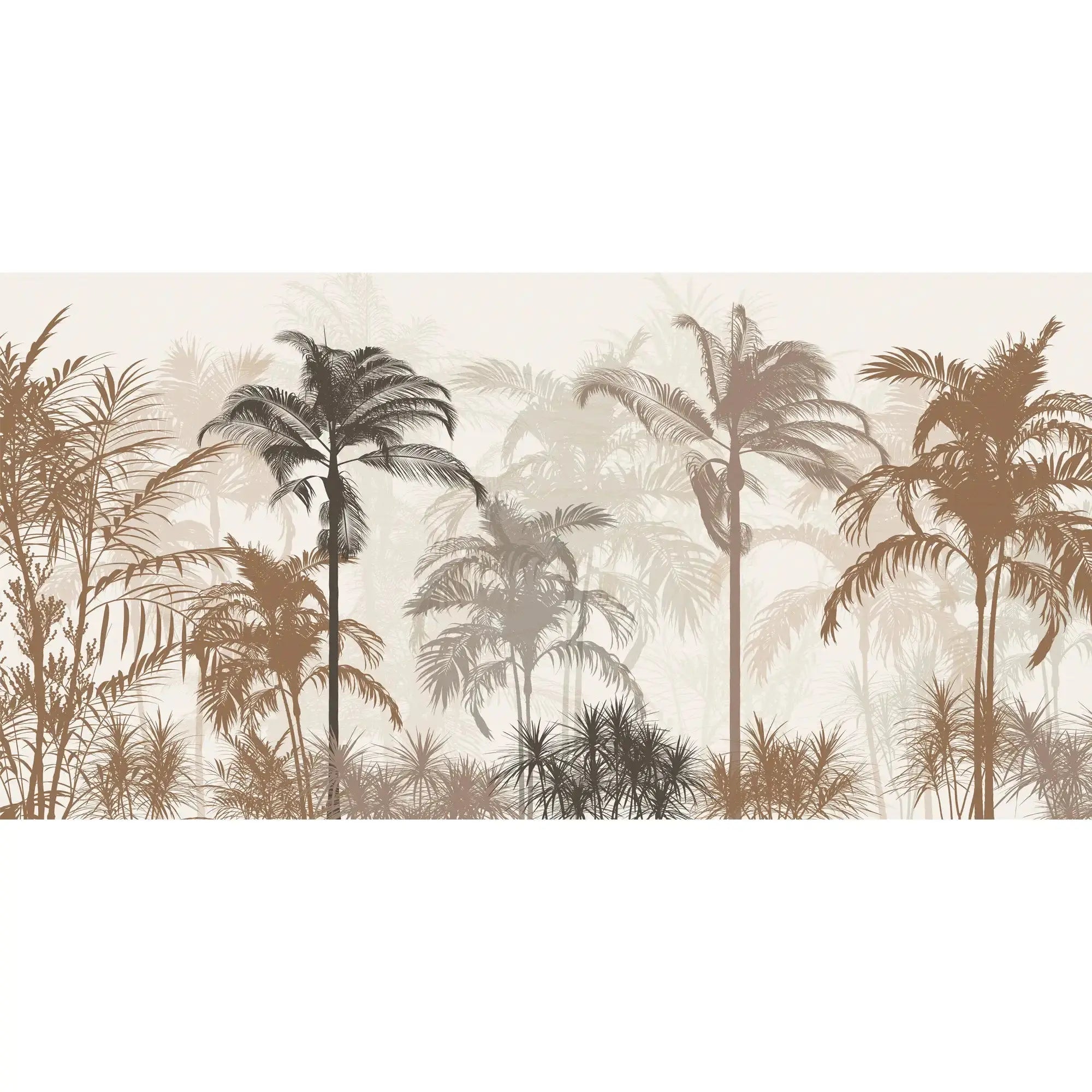 3130-C / Tropical Forest Peel and Stick Wallpaper: Exquisite Trees on White Background for Contemporary Wall Decor - Artevella