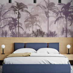 3130-E / Tropical Forest Peel and Stick Wallpaper: Exquisite Trees on White Background for Contemporary Wall Decor - Artevella