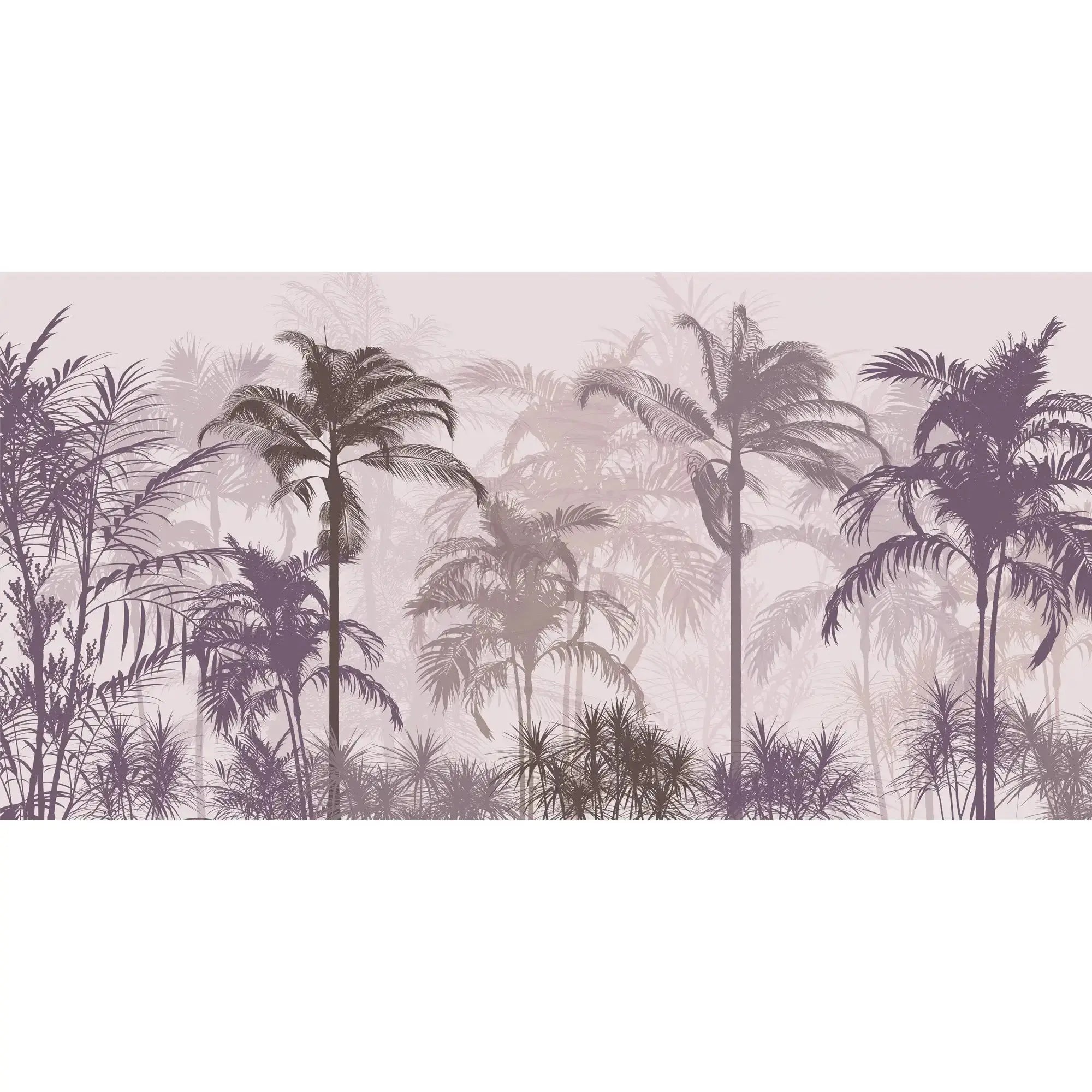 3130-E / Tropical Forest Peel and Stick Wallpaper: Exquisite Trees on White Background for Contemporary Wall Decor - Artevella