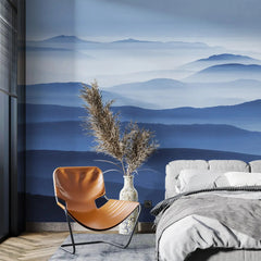 3131-B / Captivating Foggy Mountain Range Wallpaper, Mountain Landscape Peel and Stick Wallpaper - Artevella