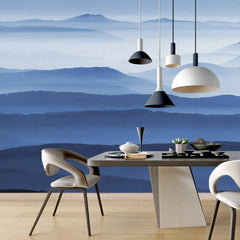 3131-B / Captivating Foggy Mountain Range Wallpaper, Mountain Landscape Peel and Stick Wallpaper - Artevella