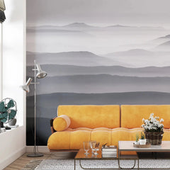 3131-F / Captivating Foggy Mountain Range Wallpaper, Mountain Landscape Peel and Stick Wallpaper - Artevella