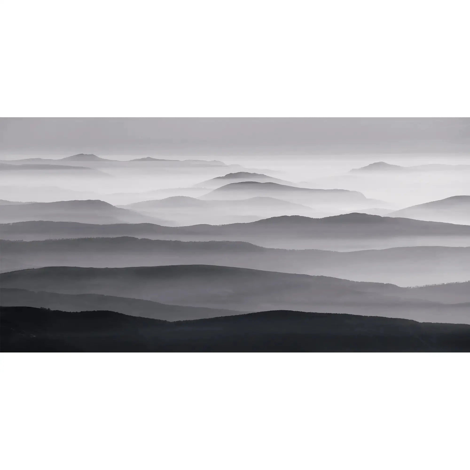 3131-F / Captivating Foggy Mountain Range Wallpaper, Mountain Landscape Peel and Stick Wallpaper - Artevella