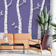 3134-C / Birch Tree Forest Wallpaper - Nature Theme Wall Mural, Easy Peel and Stick Installation for Modern Home Decor - Artevella