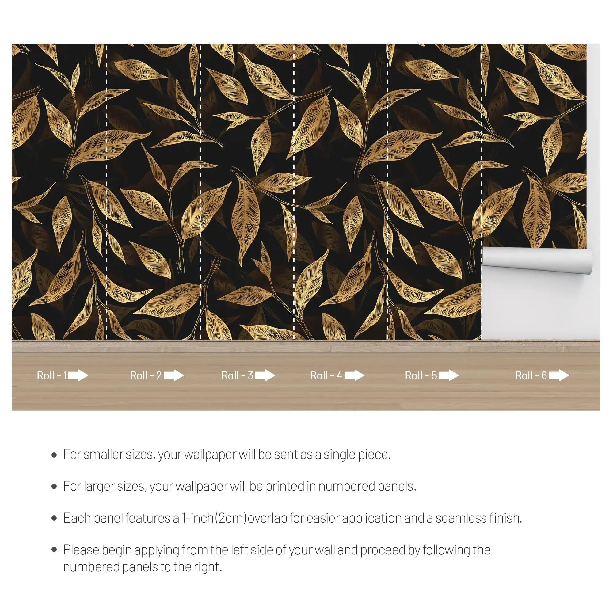 3135-A / Botanical Wallpaper - Autumn Leaves Design, Adhesive, Peel and Stick for DIY Decor - Artevella