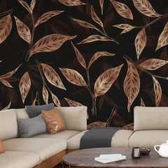 3135-B / Botanical Wallpaper - Autumn Leaves Design, Adhesive, Peel and Stick for DIY Decor - Artevella