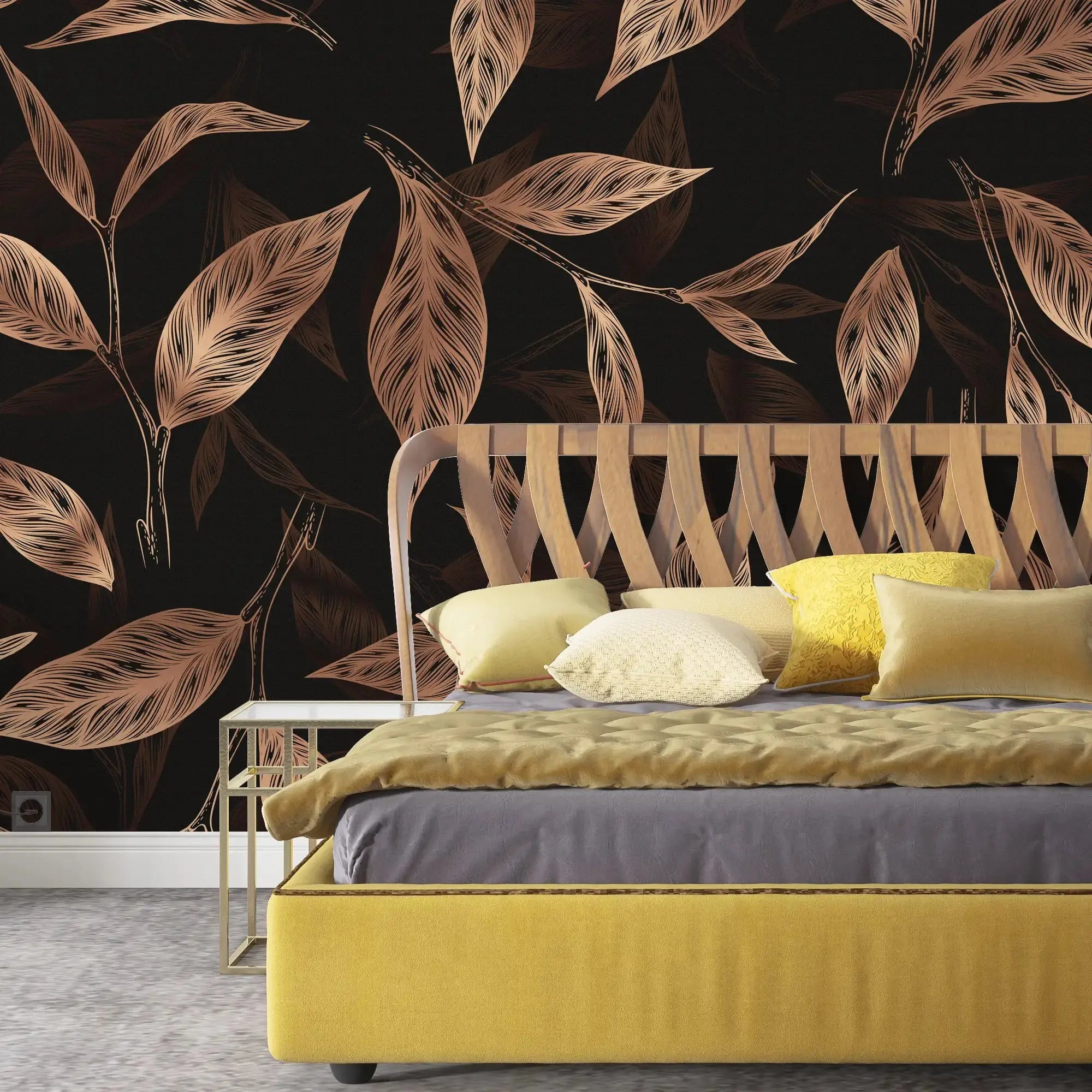 3135-B / Botanical Wallpaper - Autumn Leaves Design, Adhesive, Peel and Stick for DIY Decor - Artevella