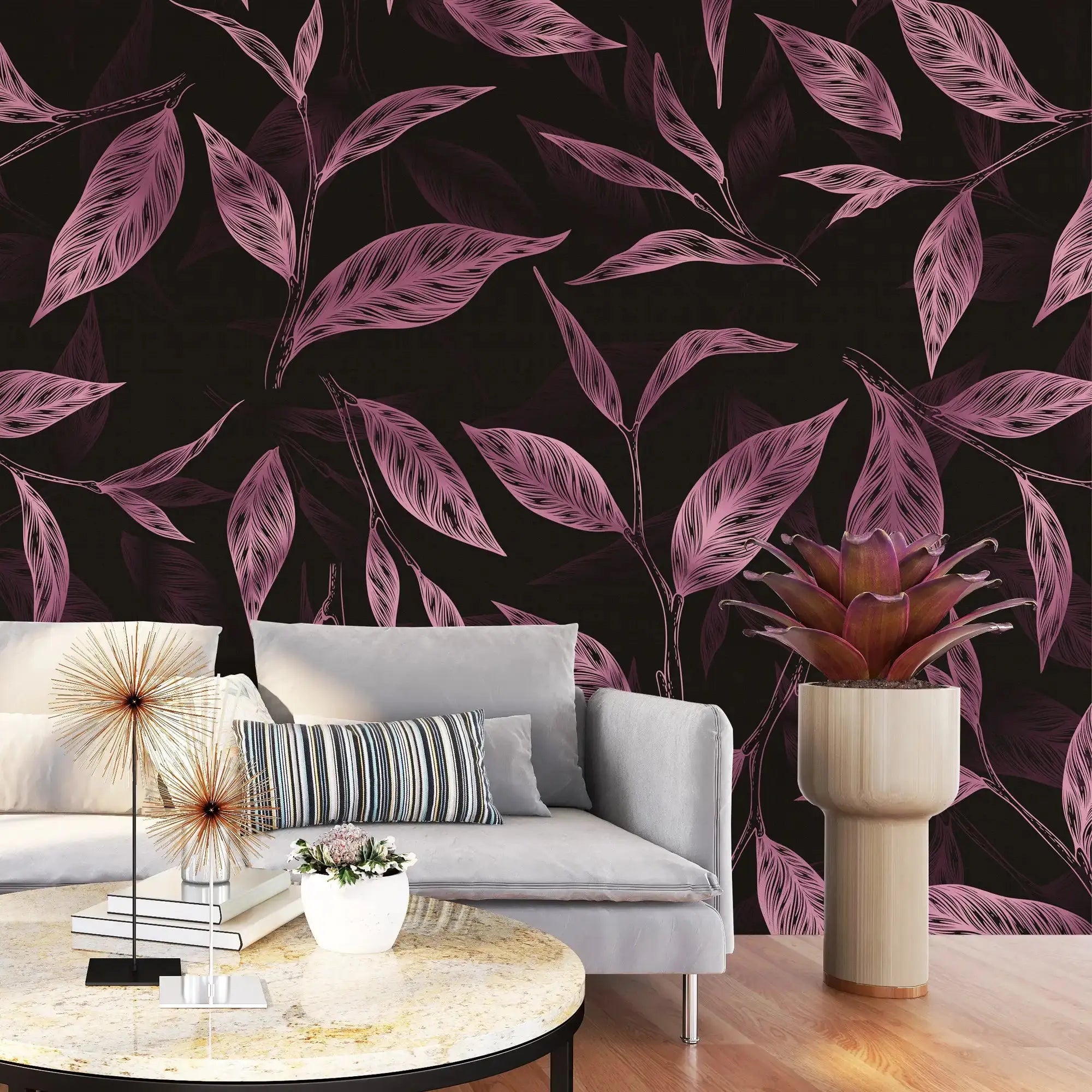 3135-C / Botanical Wallpaper - Autumn Leaves Design, Adhesive, Peel and Stick for DIY Decor - Artevella