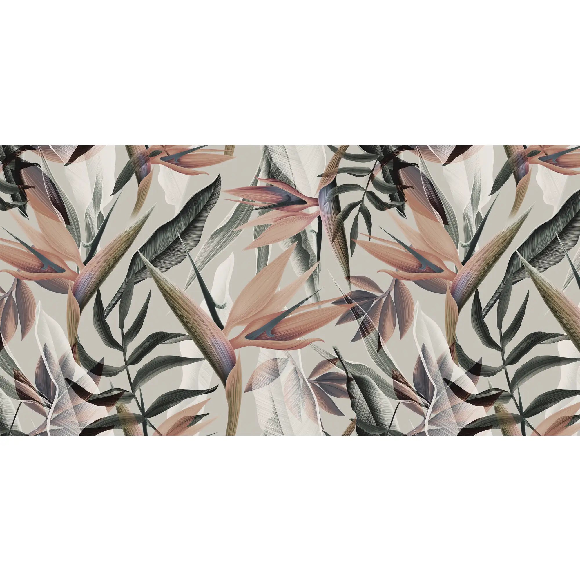 3137-E / Floral Boho Wallpaper, Bird of Paradise Pattern - Removable Wallpaper Peel and Stick Wall Mural - Artevella