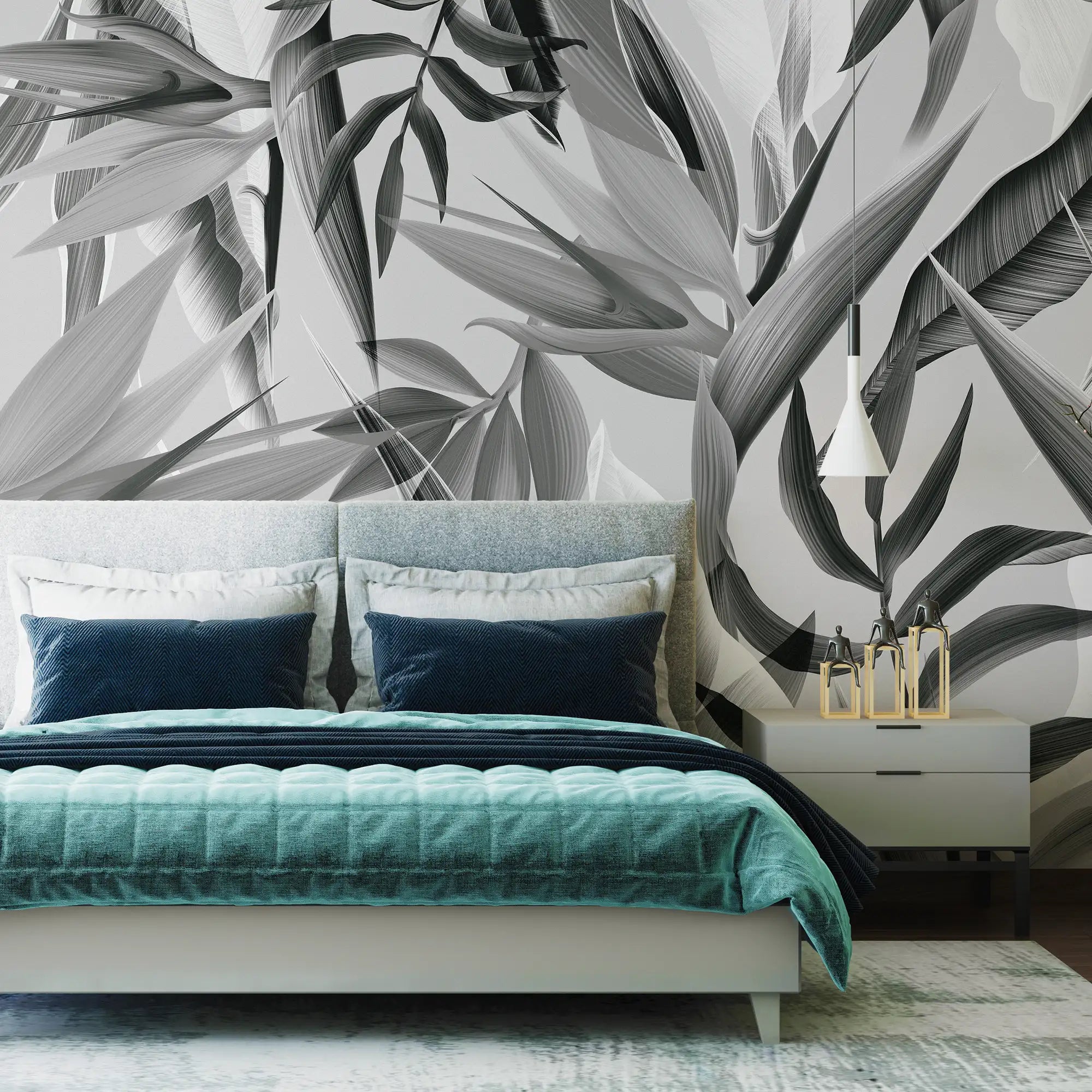 3137-F / Floral Boho Wallpaper, Bird of Paradise Pattern - Removable Wallpaper Peel and Stick Wall Mural - Artevella