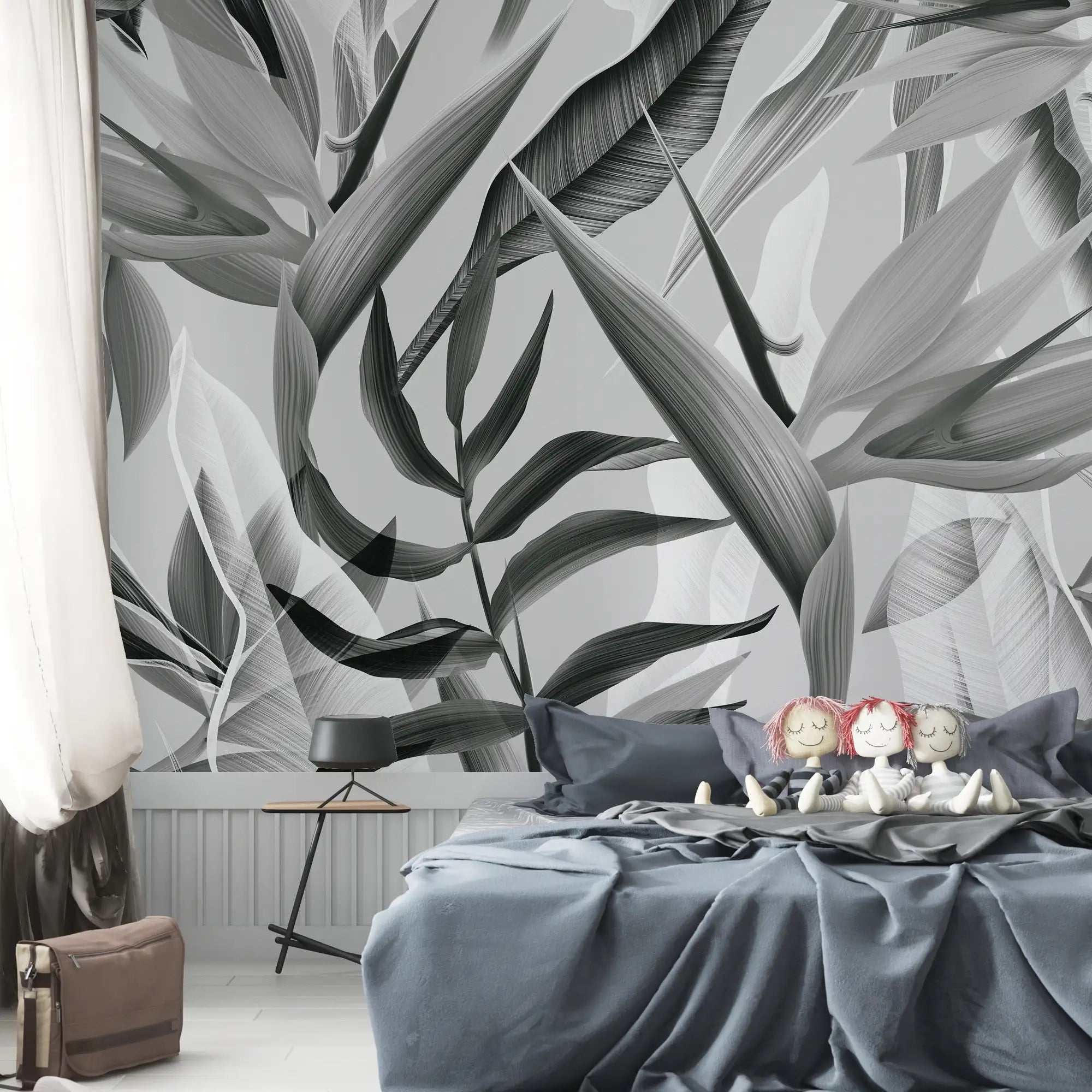 3137-F / Floral Boho Wallpaper, Bird of Paradise Pattern - Removable Wallpaper Peel and Stick Wall Mural - Artevella