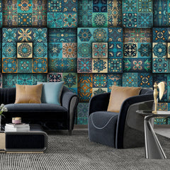 3138-A / Self-Adhesive Geometric Wallpaper - Modern Mosaic Tile Pattern - Easy Install Peel and Stick Wall Art - Artevella