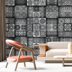 3138-F / Self-Adhesive Geometric Wallpaper - Modern Mosaic Tile Pattern - Easy Install Peel and Stick Wall Art - Artevella