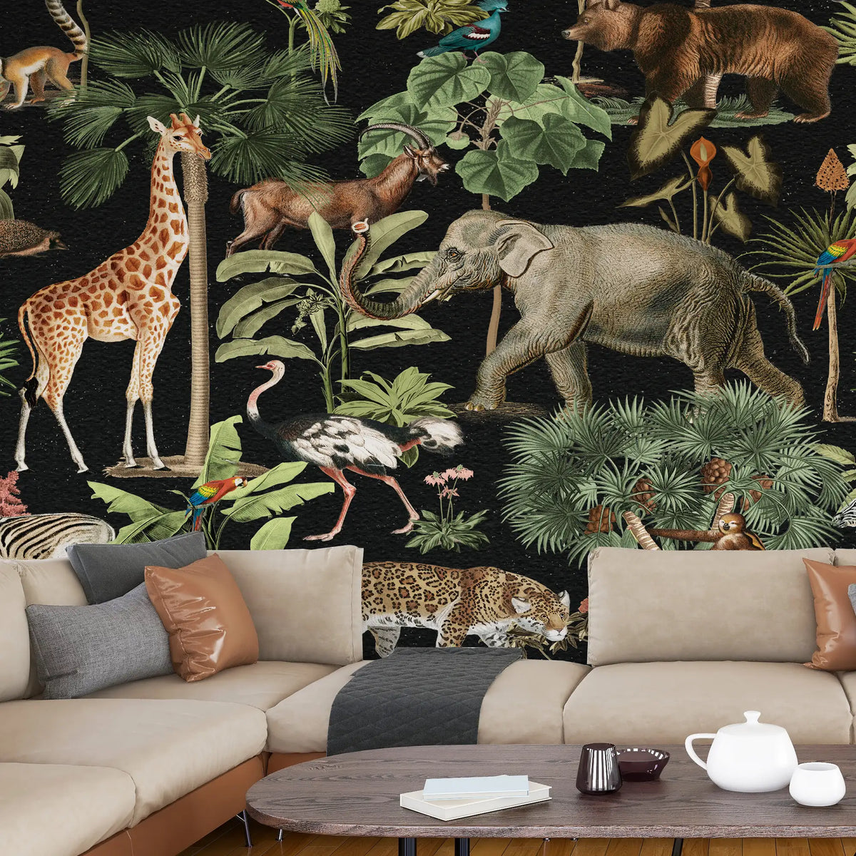 3139-A / Wildlife Inspired Self-Adhesive Wallpaper - Exotic Jungle Design - Modern Decor for Any Room - Artevella