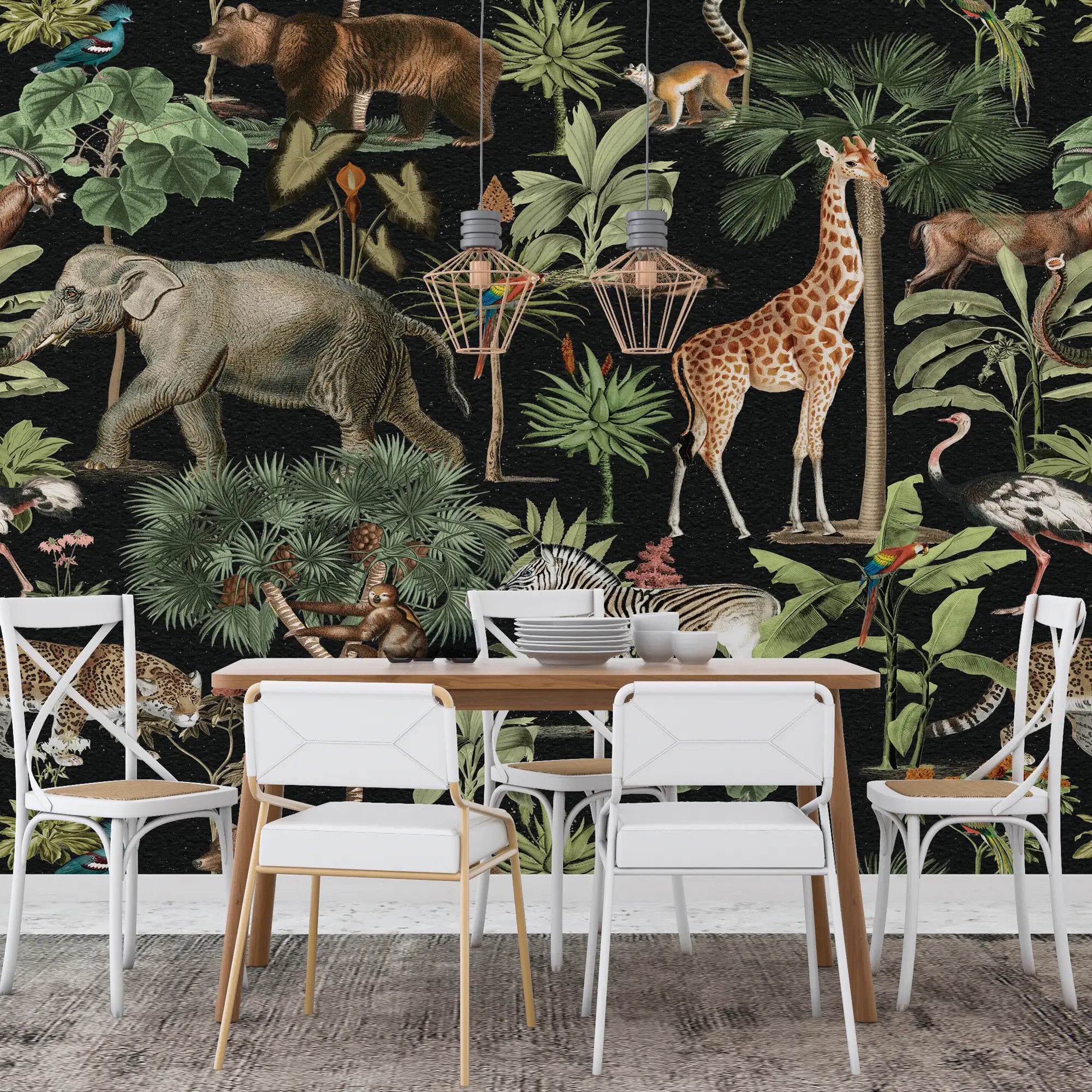 3139-A / Wildlife Inspired Self-Adhesive Wallpaper - Exotic Jungle Design - Modern Decor for Any Room - Artevella