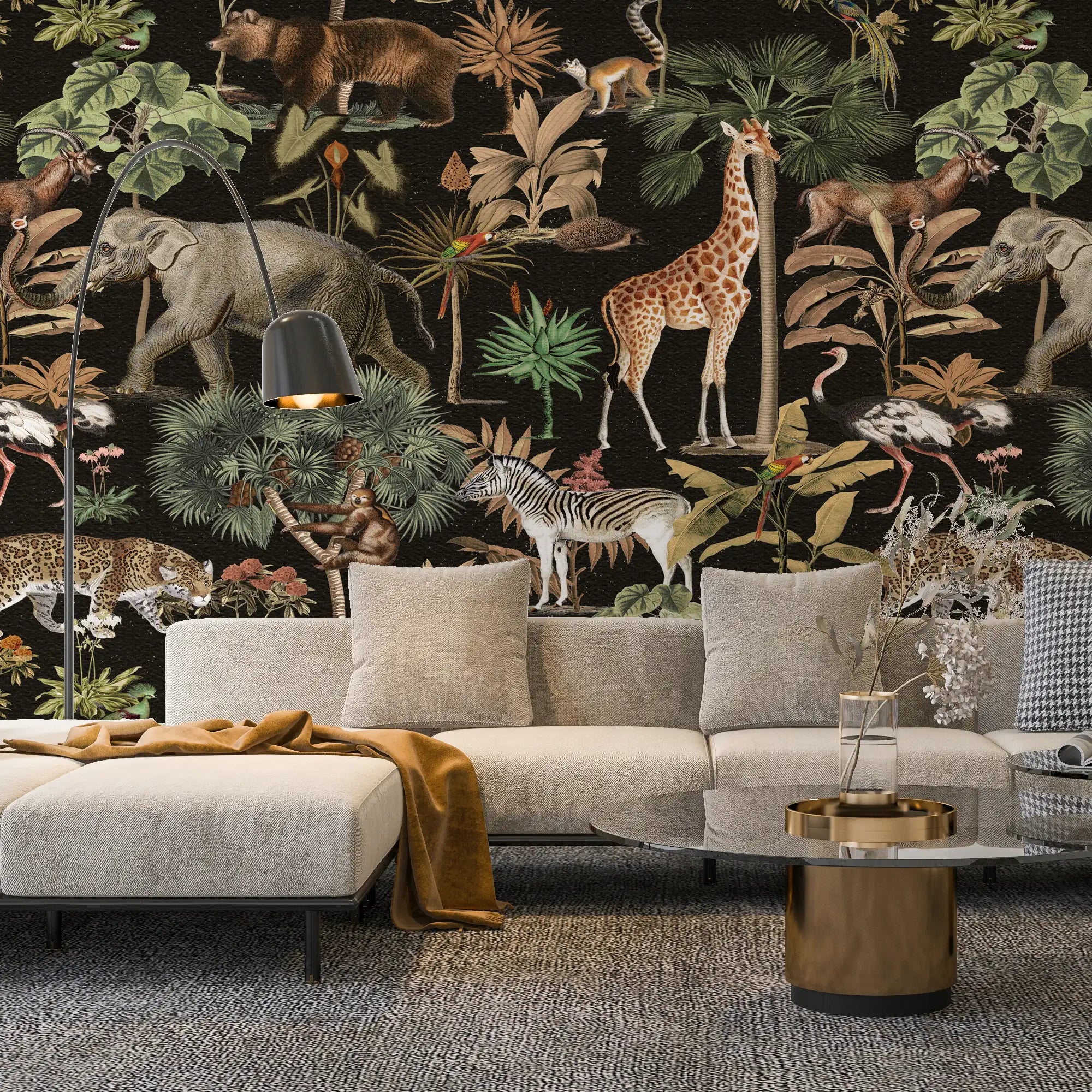 3139-C / Wildlife Inspired Self-Adhesive Wallpaper - Exotic Jungle Design - Modern Decor for Any Room - Artevella