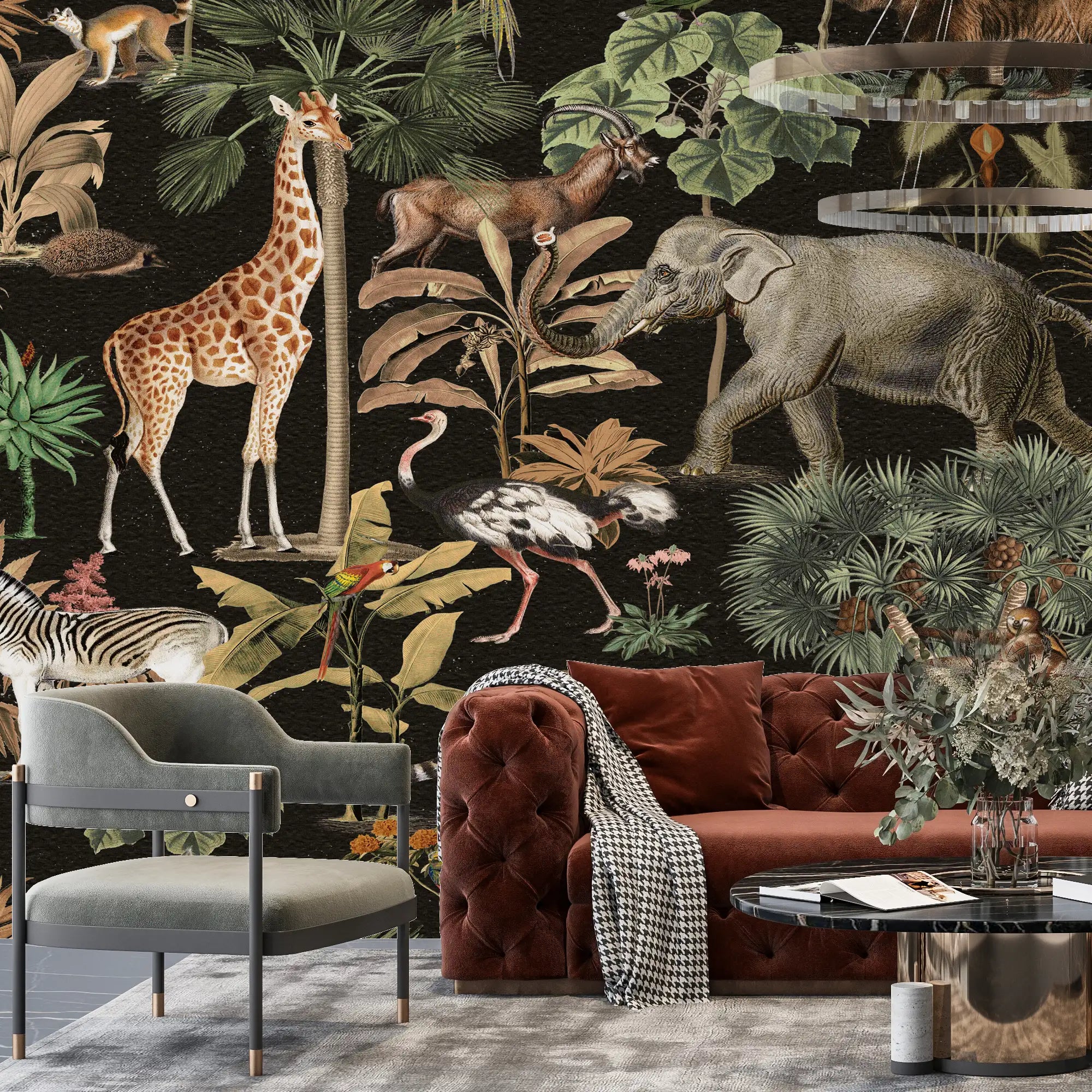 3139-C / Wildlife Inspired Self-Adhesive Wallpaper - Exotic Jungle Design - Modern Decor for Any Room - Artevella