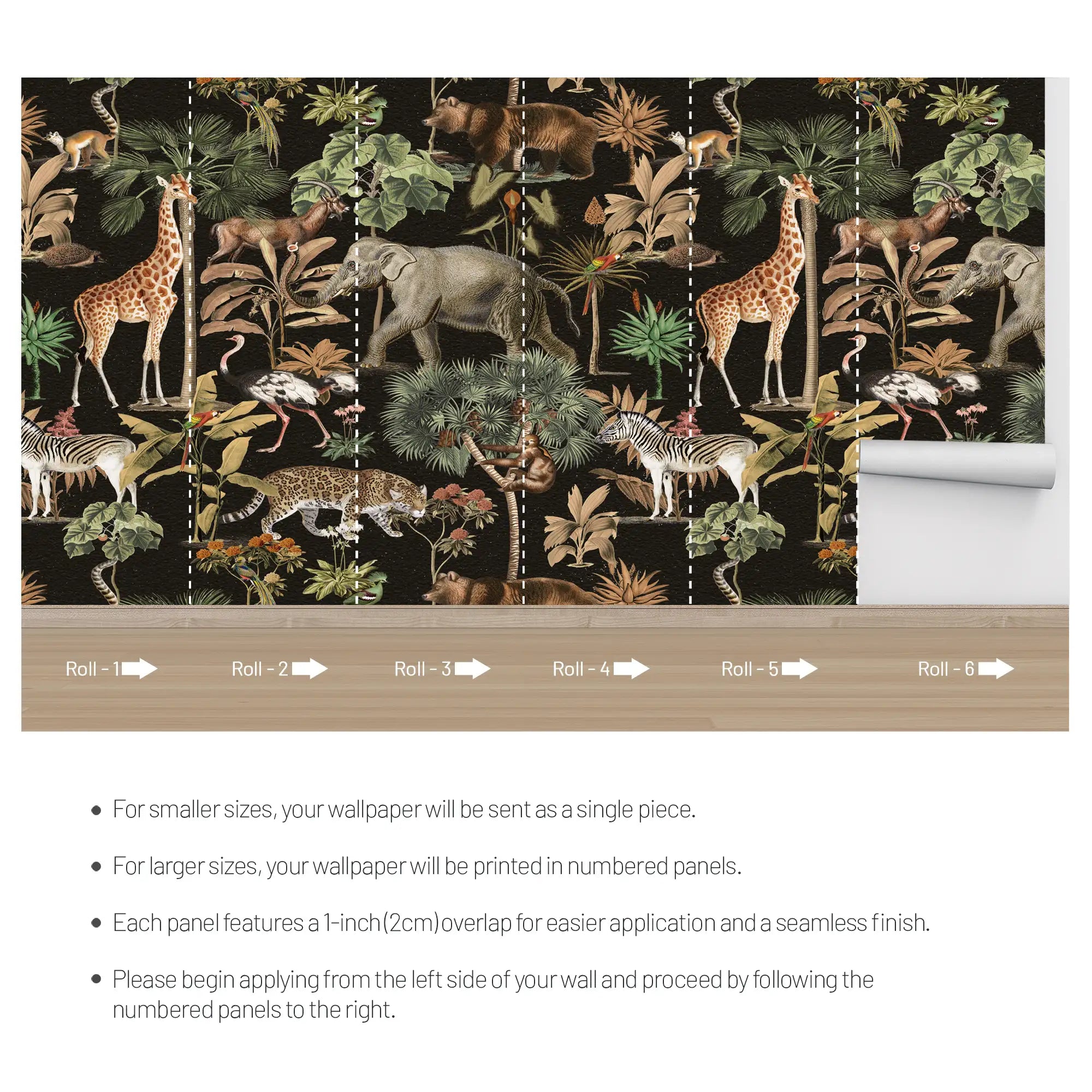 3139-C / Wildlife Inspired Self-Adhesive Wallpaper - Exotic Jungle Design - Modern Decor for Any Room - Artevella