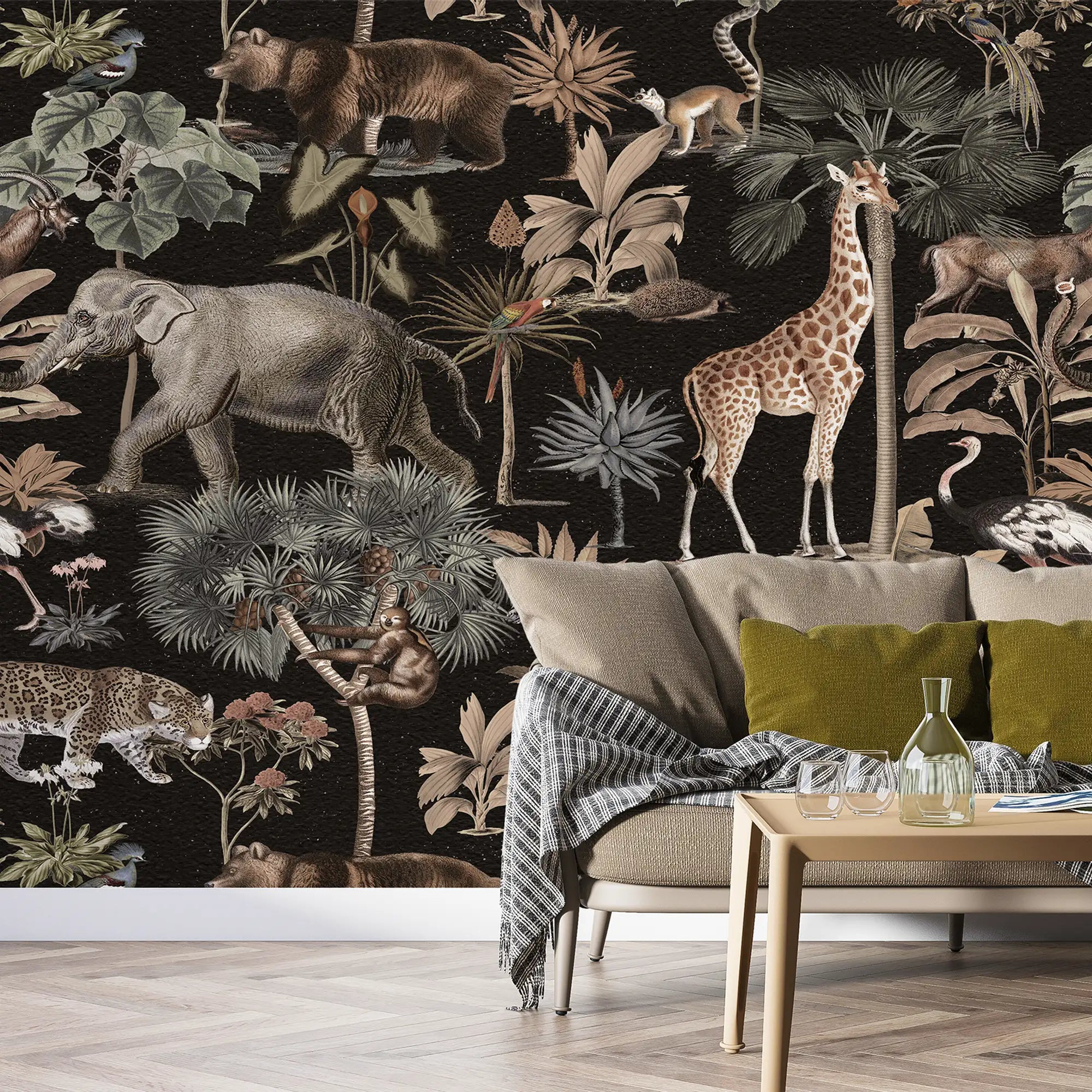 3139-D / Wildlife Inspired Self-Adhesive Wallpaper - Exotic Jungle Design - Modern Decor for Any Room - Artevella