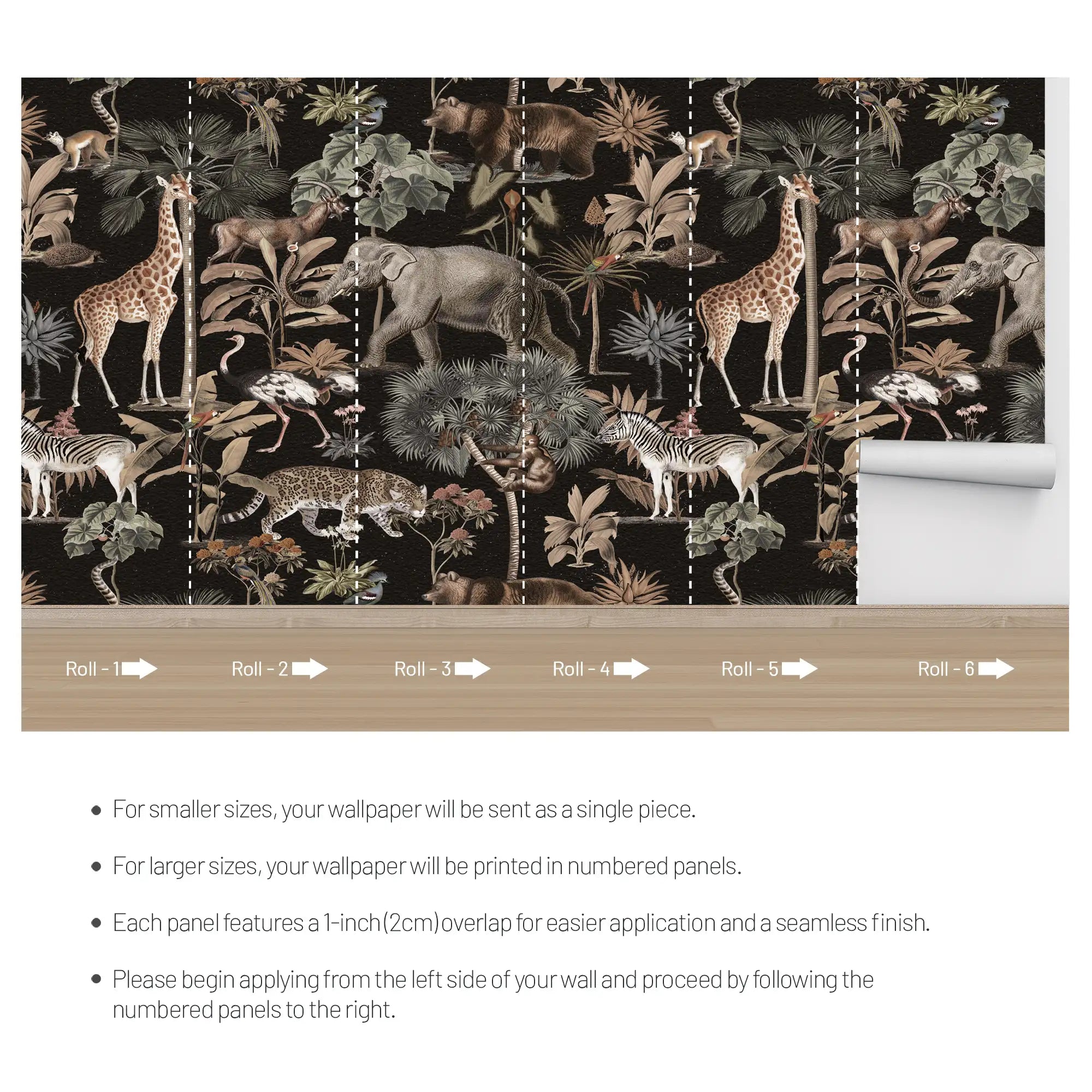 3139-D / Wildlife Inspired Self-Adhesive Wallpaper - Exotic Jungle Design - Modern Decor for Any Room - Artevella