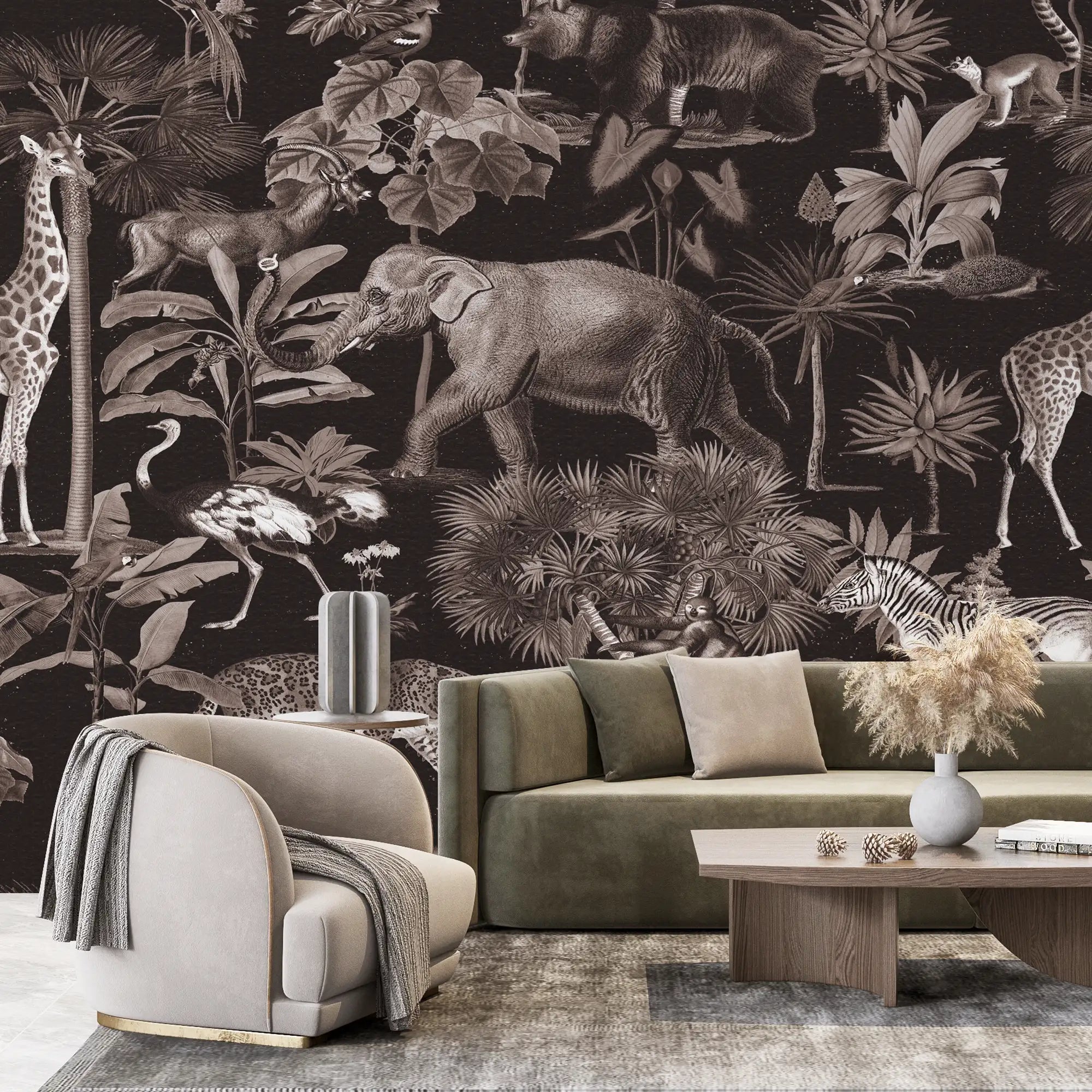 3139-E / Wildlife Inspired Self-Adhesive Wallpaper - Exotic Jungle Design - Modern Decor for Any Room - Artevella